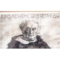 JÓZEF MEHOFFER, Portret O. Joachima Berthier, Akwaforta, sucha igła. Po 1912 r.